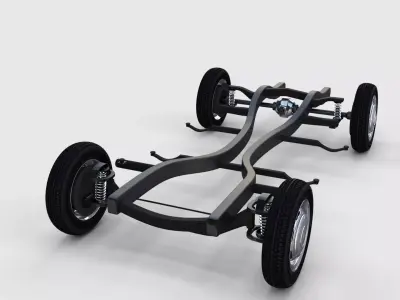 Mercedes Benz 190SL Chassis rev 3D model