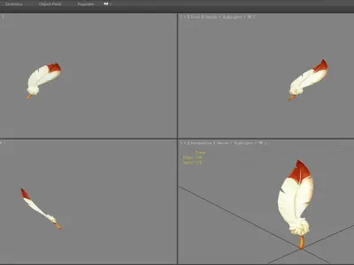 cartoon feather Low-poly 3D model