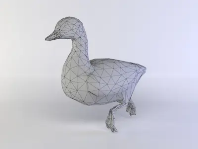 Duck Female Low-poly 3D model