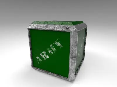 Army Crate PBR low-poly Game Prop Low-poly 3D model Low-poly 3D model