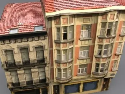  Low Poly Building 04 3D model