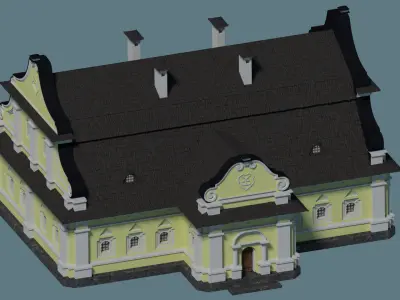 Ukrainian Baroque House I Yellow 3D model