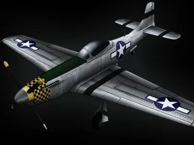 P-51 Mustang Low-poly 3D model