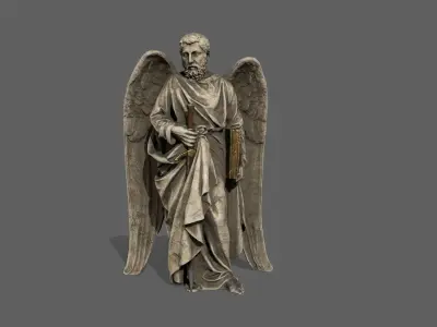 Old Man Statue Low-poly 3D model