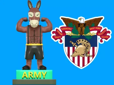 Army Mule - United States Military Academy mascot - 3d print 3D print model
