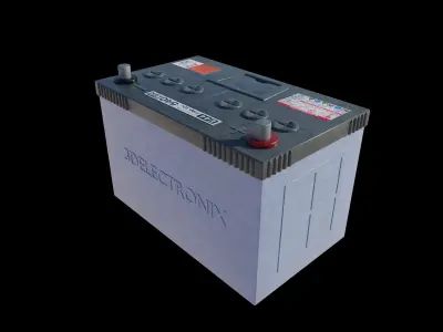 Automotive Battery Free low-poly 3D model