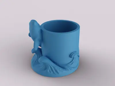 Whale Pen Holder - Ocean Animal Pencil Cup 3D print model