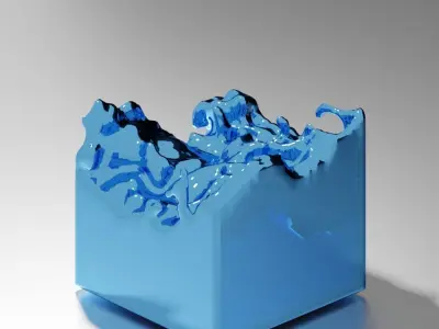 3D realistic water cube Free low-poly 3D model