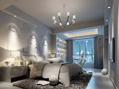 Light luxury children room 3D model Free low-poly 3D model