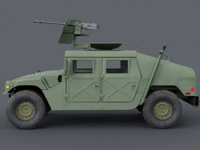 Humvee M998 M1025 Weapons Carrier Slant Back 3D model