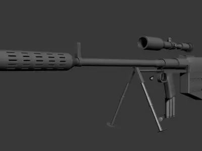 Ksvk Sniper Rifle Low-poly 3D model