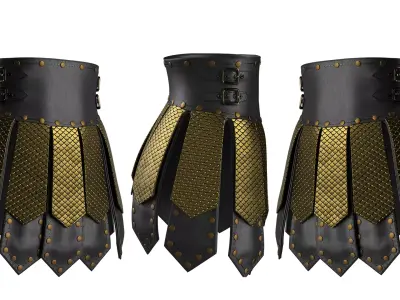 Skirt Armor 02 Low-poly 3D model
