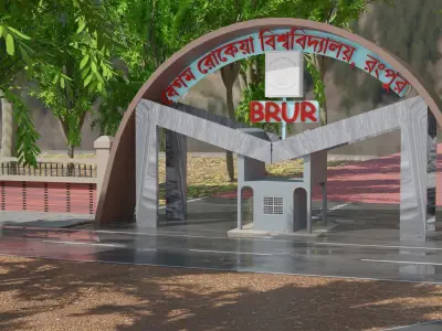 architecture gate design gate Free 3D model