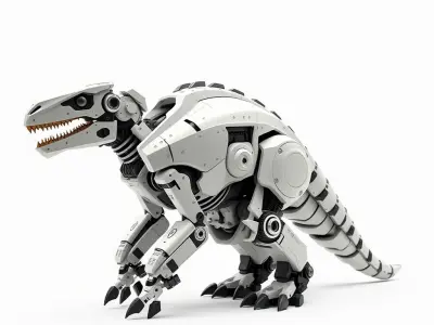 Futuristic Robotic Dinosaur Model Pack for Game and Animation Low-poly 3D model