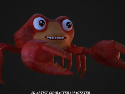 cartoon crabs Low-poly 3D model