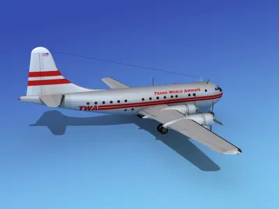 Boeing 377 TWA 3D model