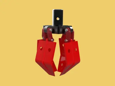 PALM OIL FRUIT CRANE ATTACHMENT ARM LOADER LIFTING GRABBER JAWS 3D model