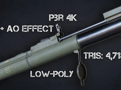 M72 Law Anti-tank Weapon Low-poly 3D model