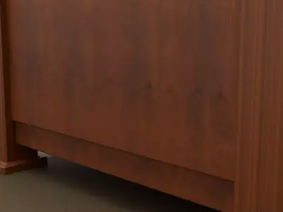 Wooden Bed with pillow Free 3D model