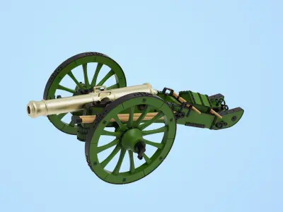 French 12-pounder Cannon 3D print model