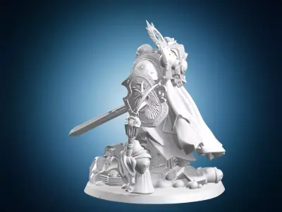Lion El Jonson Dark Angels Primarch Statue 3D print model
