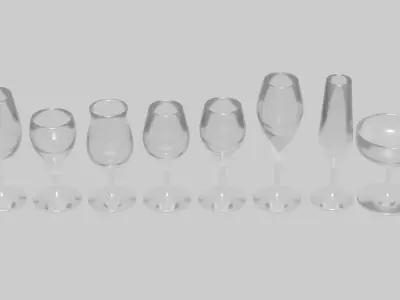 Glassware Free low-poly 3D model
