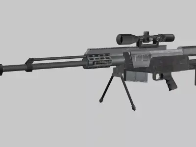 Sniper Denel NTW-20 Low-Poly 3D Model Low-poly 3D model