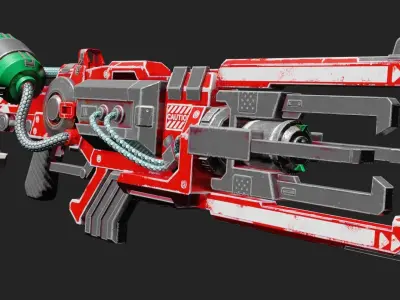 Sci Fi Rifle Low-poly 3D model