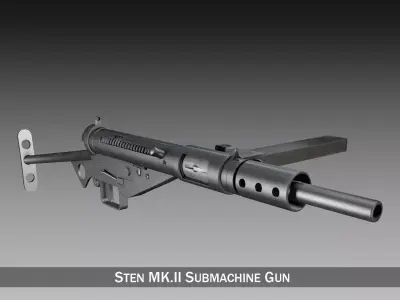 Sten MK II Submachine Gun 3D model