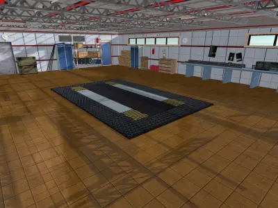 Garage interior of Low-poly 3D model