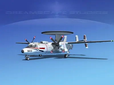 Grumman E-2C Hawkeye V12 3D model