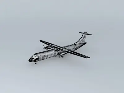 Template Aerospatiale Aeritalia ATR 72 500 Gear Down 3D model