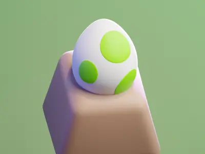 Yoshi Egg - keycap to print Free 3D print model