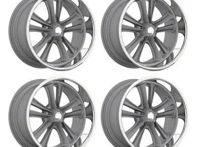 FOOSE Knuckle Wheel 17x7 Textured Gray With Diamond Cut Lip 3D model