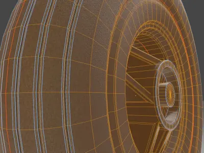 Wheelchair Wheel 2 Only with procedural PBR material 3D model