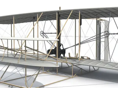 Accurate 1903 Wright Flyer 3D model