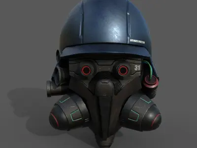 Helmet scifi military combat 3d model soldier armor  Low-poly 3D model