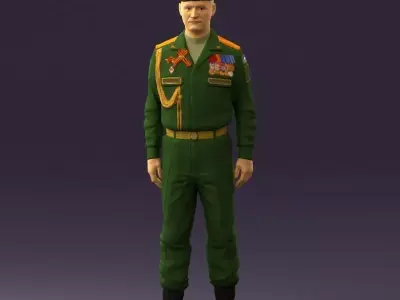 Man in russian military uniform 0896 3D model
