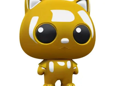 Golden Cat Character 3D model