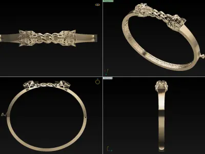 panther bracelet 3D print model Free 3D print model