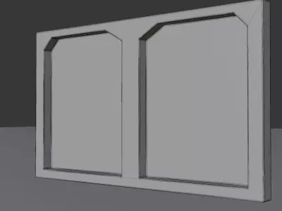 Sci-Fi Cyberpunk Modular Wall Panel Low Poly Spaceship Corridor Low-poly 3D model