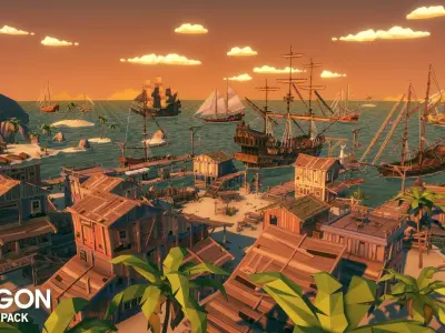 POLYGON - Pirate Pack Low-poly 3D model