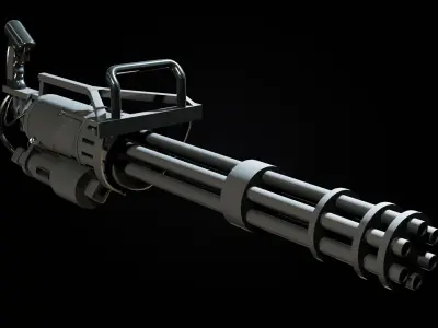 Minigun Low-poly 3D model
