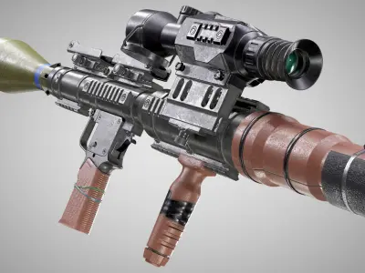 AirTronic Precision Rocket Launcher PSRL FPS Game Ready Weapon Low-poly 3D model