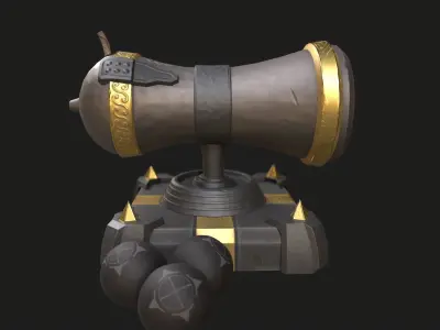 Stylized Cannon Low-poly 3D model order
