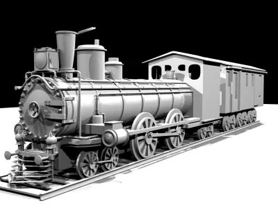 Train Modeling Maya Low-poly 3D model