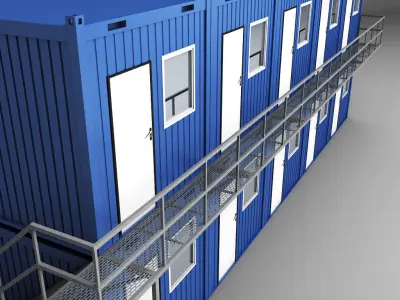 Container shipping House double floor 3D model