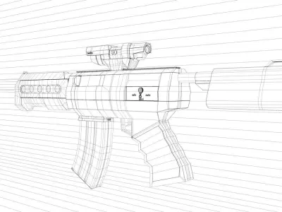 New weapon for your games Low-poly 3D model