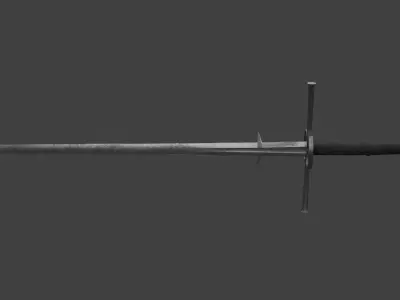 Two-handed Sword Zweichander German Low-poly 3D model