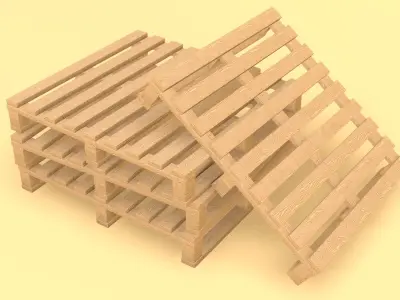 PBR Pallet Pack Low-poly 3D model